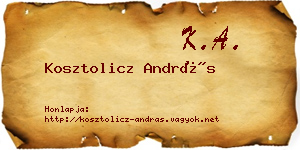 Kosztolicz András névjegykártya