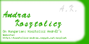 andras kosztolicz business card